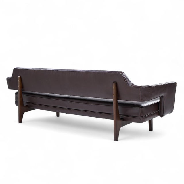 Plastic Edward Wormley for Dunbar Model 486 Mid Century Bracket Back Sofa For Sale - Image 7 of 9