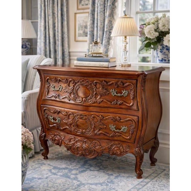 John Widdicomb Mid 20th Century John Widdicomb French Louis XV Bombe Chest For Sale - Image 4 of 5