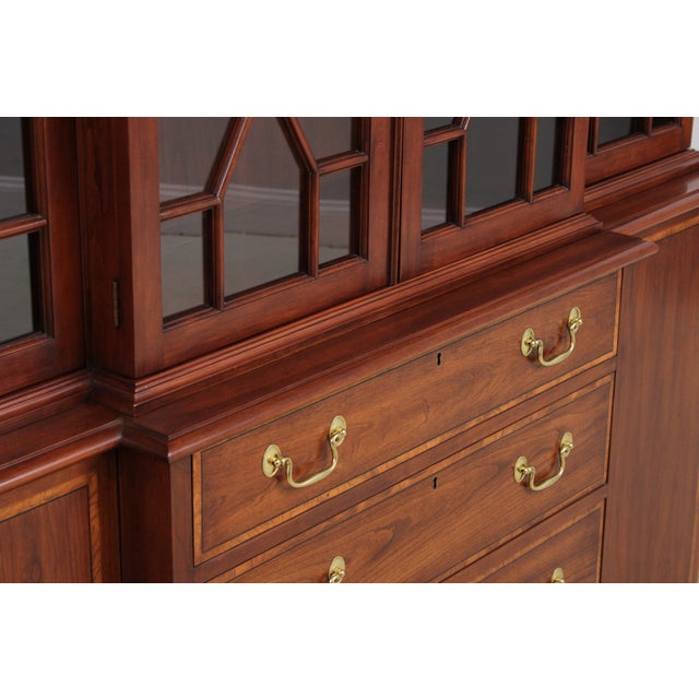 Henkel Harris Model 2365 Cherry 2 Piece Breakfront For Sale - Image 14 of 18