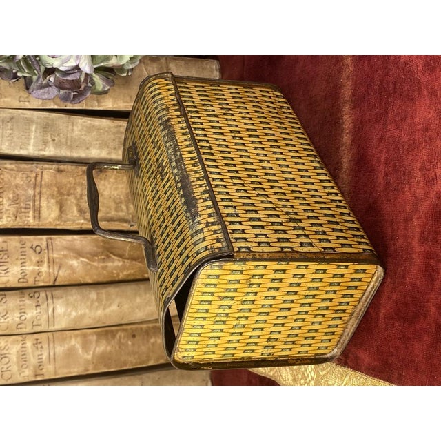 Metal Antique Art Nouveau Tin Box with Sangay Coffee Advertising For Sale - Image 7 of 11