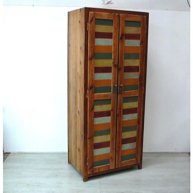 Antique Locker Cabinet with 2 Doors in Wood, 1890s For Sale - Image 11 of 11