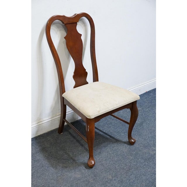 Bassett Bassett Furniture Solid Cherry Traditional Queen Anne Style Dining Side Chair 4270-595 For Sale - Image 4 of 11
