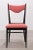 This set of 6 chairs is made of ebonized wood, and has been reupholstered in pink canvas.