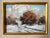 1960s Vintage Pair Mid Century Frames Landscape Oil Paintings Fall & Winter Signed For Sale - Image 5 of 17