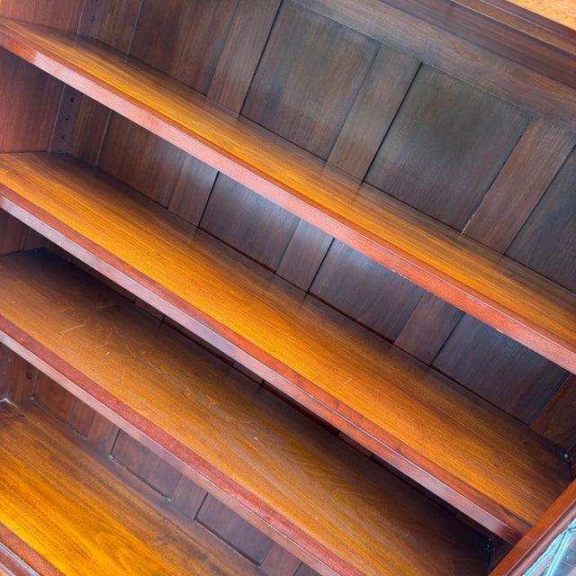 C. 1900 - 1910 Tobey Furniture Premium Hand Made Solid Mahogany Gothic Inspired Library Bookcase - 2 Pieces For Sale - Image 12 of 18