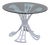 Hollywood Regency Cast Aluminum Faux Bamboo Round Glass Top Patio Table For Sale