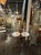 Modern Pair of Large Scale Murano Peach and Gold Ball Form Lamps For Sale - Image 3 of 7