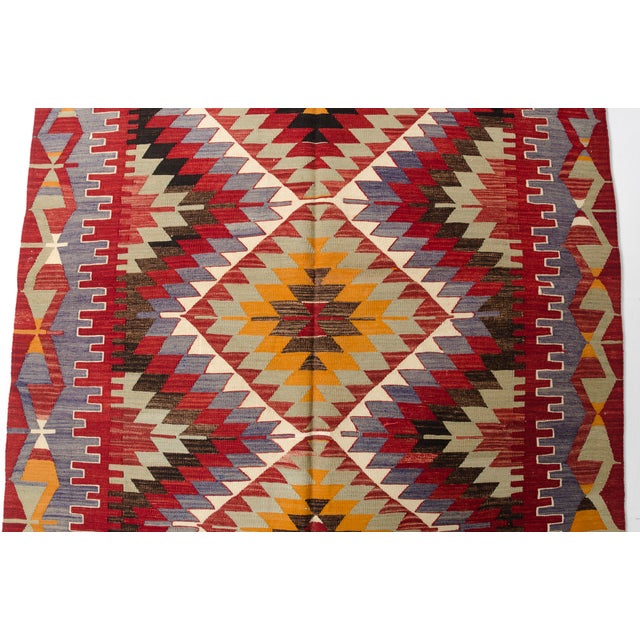 Orange Vintage Anatolian Kilim Rug For Sale - Image 8 of 10