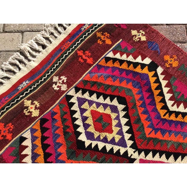 Traditional Vintage Mini Kilim - 42" X 57.5" For Sale - Image 3 of 11