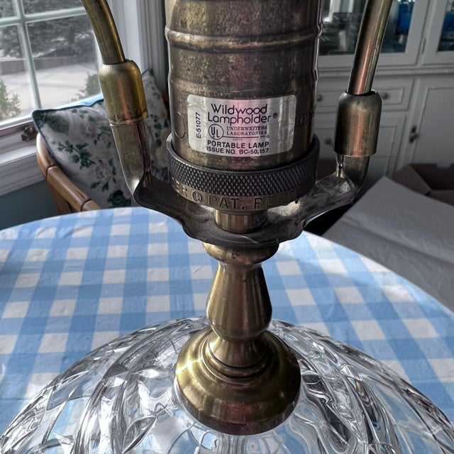Vintage Wildwood crystal table lamp // Cut crystal lamp // high end designer lighting // vintage luxury lighting // accent lamp For Sale - Image 9 of 10