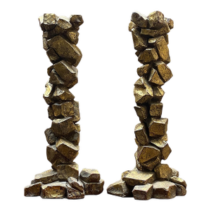 Mid 20th Century Pair of Brutalist Italian Candlestick Holders