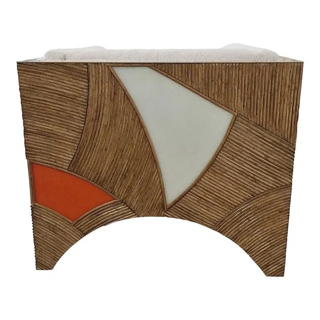 Armchair in Bamboo and Colored Glass, 2000s For Sale - Image 6 of 7