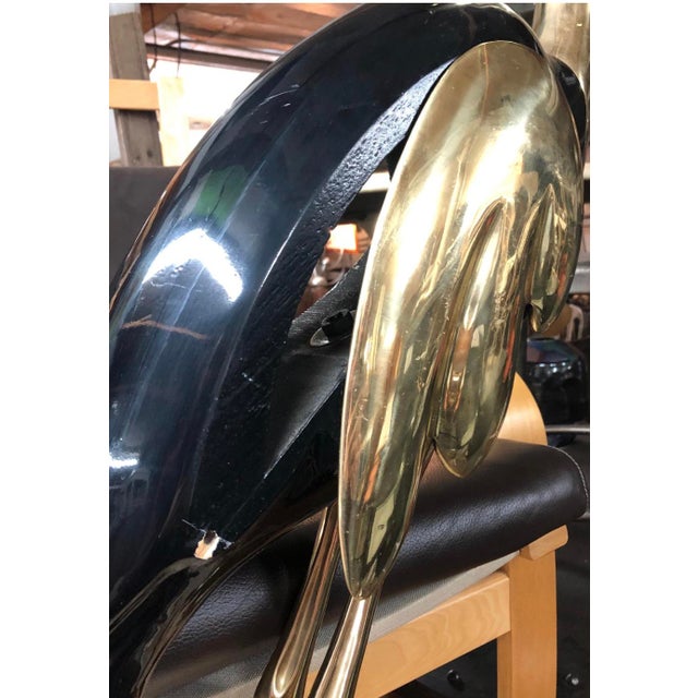 Mid 20th Century Mid 20th Century Crane Sculpture With Brass For Sale - Image 5 of 5