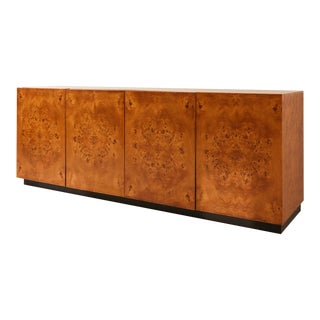 Burlwood Credenza, 1970s For Sale