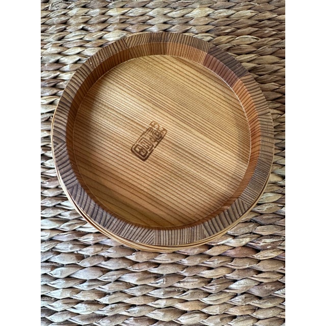 Vintage Mid-Century Rattan, Bamboo & Pine Ice, Nut or Candy Bucket With Tongs-Made in Japan For Sale - Image 9 of 18