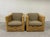 Authentic Adrien Audoux and Frida Minnet french armchairs with plaque, circa 1950. They're made of raffia, oak, and...