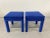 Mid-Century Modern 1980s Milo Baughman Style Parsons Stools in Royal Blue - Set of 2 For Sale - Image 3 of 8