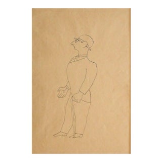 Unknown, Man, China Ink, 1920 For Sale