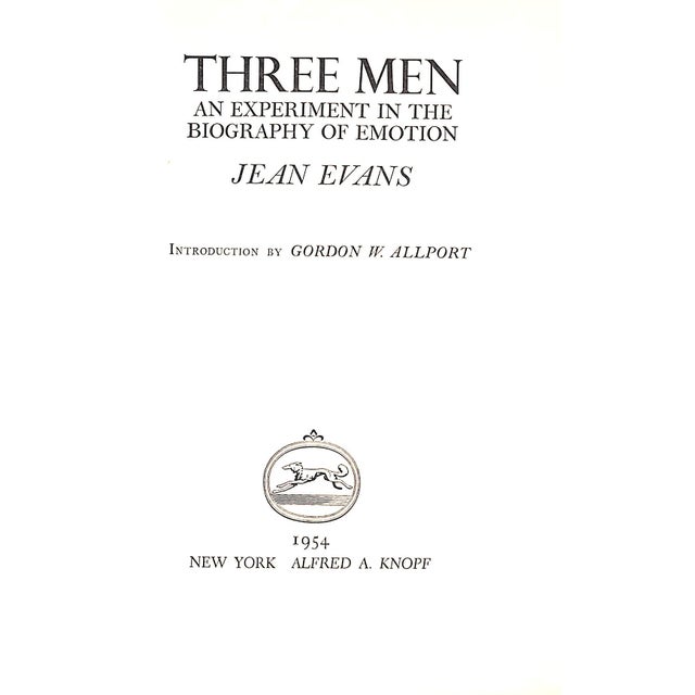 Traditional "Three Men an Experiment in the Biography of Emotions" 1954 Evans, Jean For Sale - Image 3 of 5