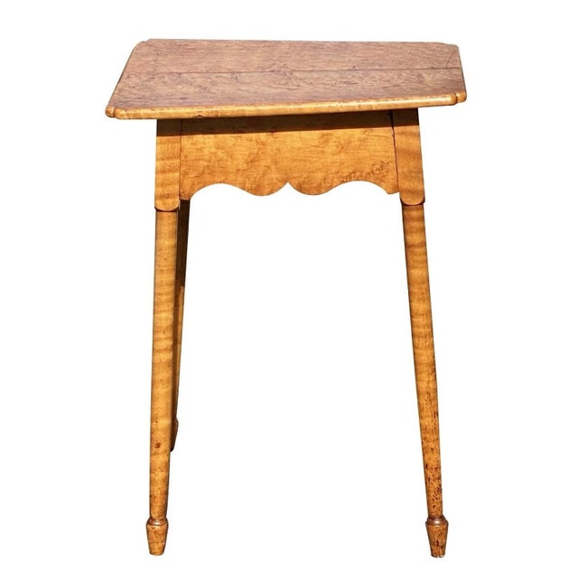 Orange 18th Century Antique Birds Eye Maple & Tiger Maple Hepplewhite Work Table / Nightstand For Sale - Image 8 of 12
