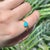 18k Yellow Gold Wavy Band Ring With Teardrop Cabochon Turquoise Size 6.5 For Sale - Image 4 of 15