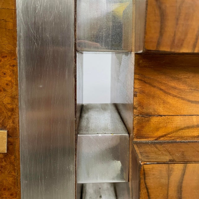 Italian Art Deco Wooden and Metal Table Clock, 1930s For Sale - Image 9 of 15