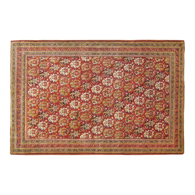 Antique Indian Agra Oriental Rug, Small Size, W/ Paisley Design For Sale