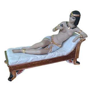 Marco Giner, Cleopatra Figurine, 1986, Porcelain and Gold For Sale