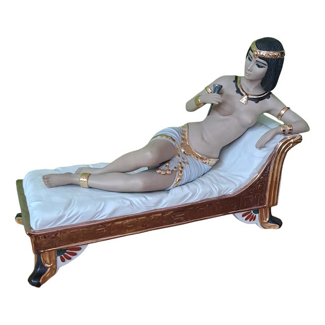 Marco Giner, Cleopatra Figurine, 1986, Porcelain and Gold For Sale