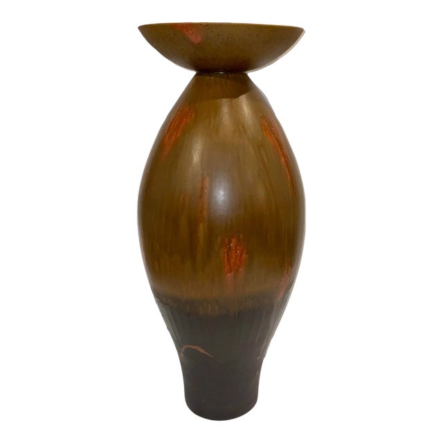 Global Views Organic Modern Large Flare Top Melon Vase For Sale