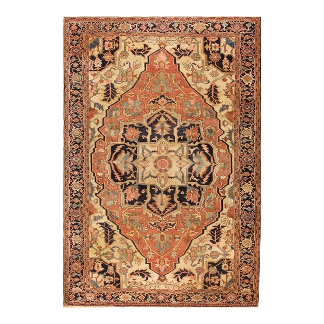 Antique Persian Serapi Rug 8' 5" x 12' 6" For Sale