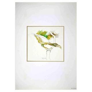 Leo Guida, Rapacious, Original China Ink Drawing, 1972 For Sale