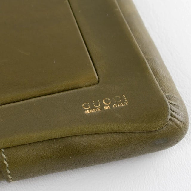 Animal Skin Gucci, Italy Leather Picture Frame With Pierced Design For Sale - Image 7 of 9