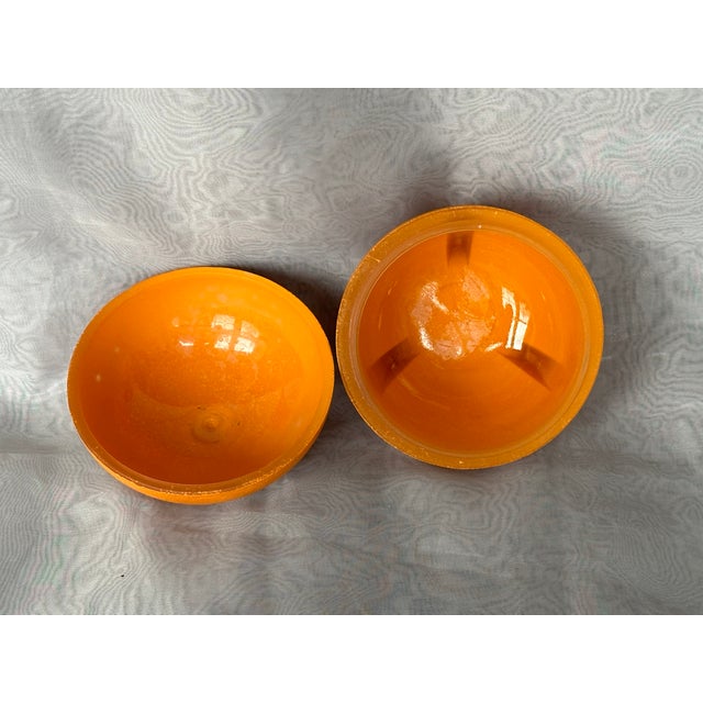 Glass Art Deco Glass Orange Fruit Shaped Perfume Box For Sale - Image 7 of 11