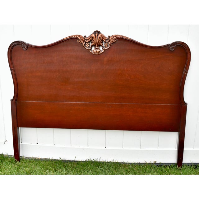 Vintage Mahogany Full Size French Style Headboard W/Burnished