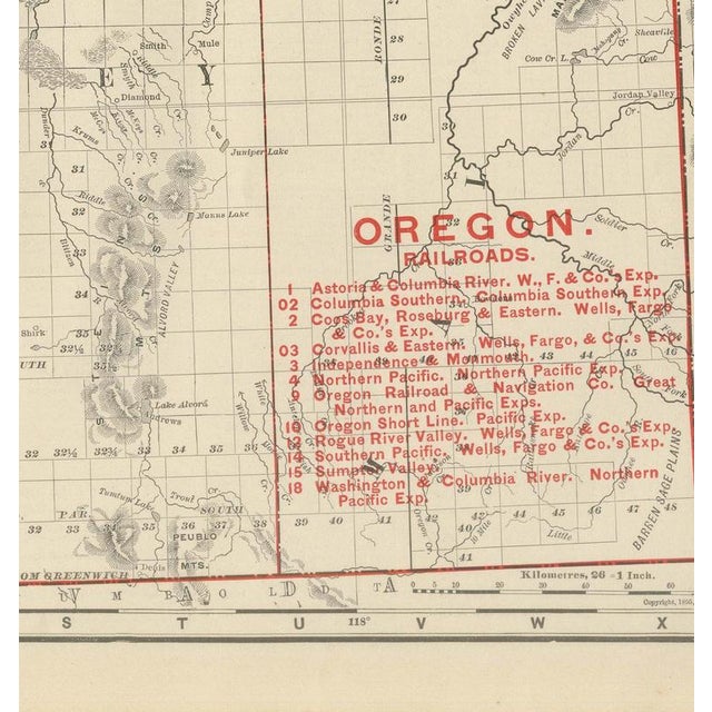 Antique Map of Oregon The Beaver State by Ran McNally, 1899 For Sale - Image 3 of 12