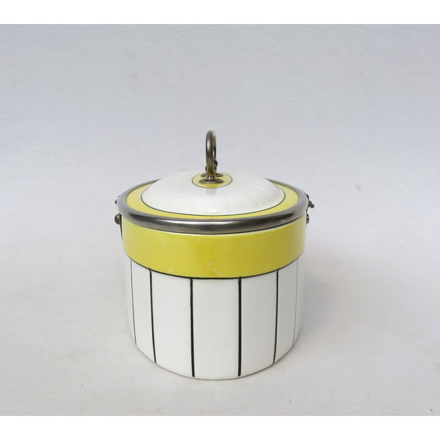 Metal Art Deco Biscuit Box in Ceramic and Nickel-Plating, 1920s For Sale - Image 7 of 18