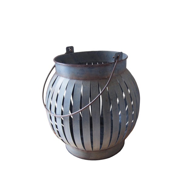 Modern Asia Galvanized Iron Lantern For Sale