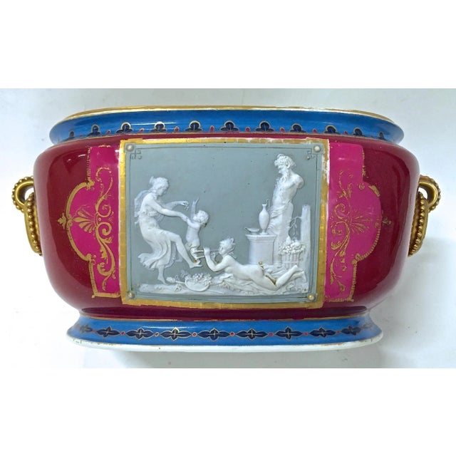 French Antique Porcelain Classical Theme Foot Bath For Sale - Image 3 of 8