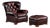 Tufted Churchill Style Recliner With Ottoman in Oxblood For Sale