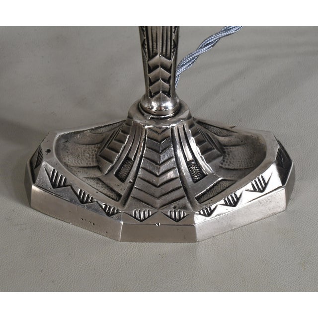 Maynadier Pair of French Art Deco Stepped Geometric Table Lamps - 1930s For Sale - Image 12 of 14