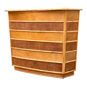 Mid 20th Century Vintage Coastal Grasscloth Band Dry Bar