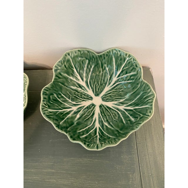 Late 20th Century Bordallo Pinheiro Cabbage Bowl in Green - Set of 2 For Sale - Image 5 of 6