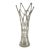 19 in Tall Art Glass Clear Lattice Vase by Ion Tamaian For Sale