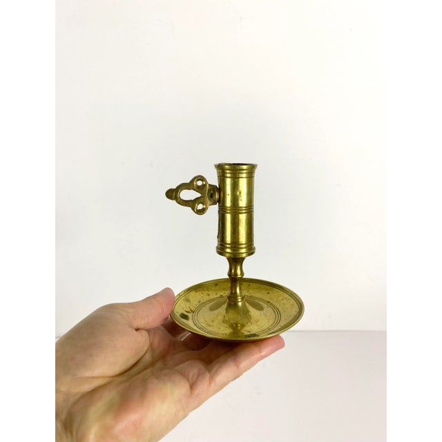 Metal Vintage Brass Push Up Candleholder Adjustable With Patina For Sale - Image 7 of 8