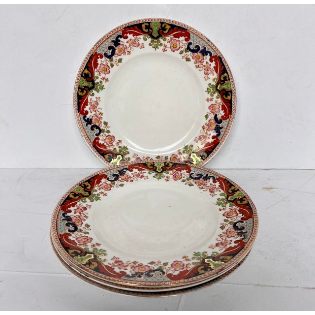 Early 1900s John Maddock & Sons Climax Dessert/Salad Plates - Set of 4 For Sale - Image 4 of 9