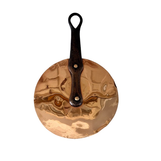 Early 20th Century Vintage French Flat Copper Lids - Set of 6 For Sale - Image 5 of 9