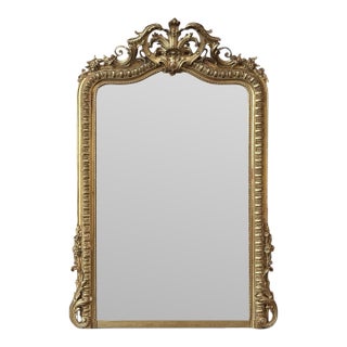 19th Century French Napoleon III Period Regence Style Gilded Mantel Mirror For Sale