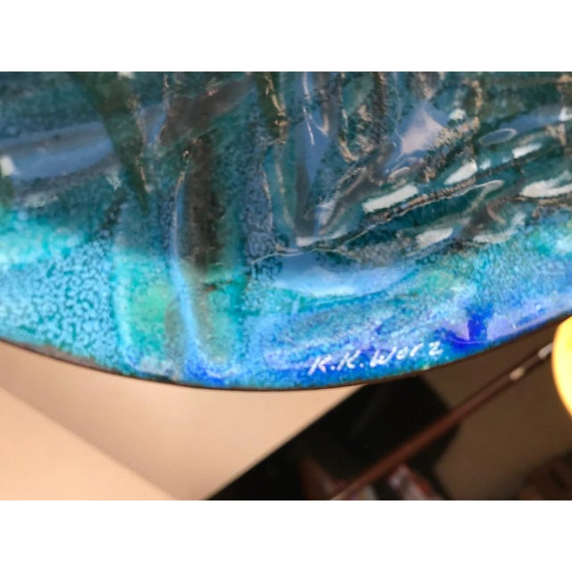 Danish Abstract Enamel Art Bowl by K. K. Worz, 1970s For Sale - Image 4 of 7