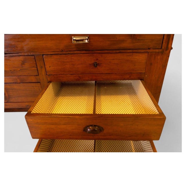 Vintage Wood Sideboard with 16 Drawers For Sale - Image 11 of 15